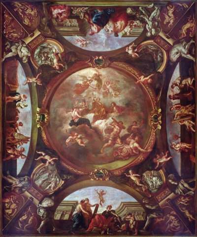 La Justice assure la paix et protège les arts, étude pour le plafond de la Deuxième Chambre des Pétitions du Parlement de Paris, 1688 - Bon de Boulogne